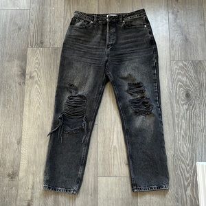 Dynamite black distressed straight leg jeans